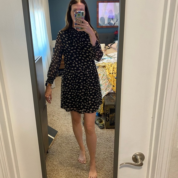 Madewell Smock Neck Mini Dress - Picture 2 of 6